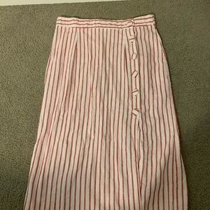 pink striped skirt